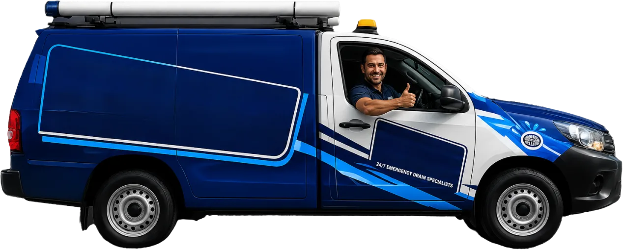 Drain service van out on the road in Arndell Park